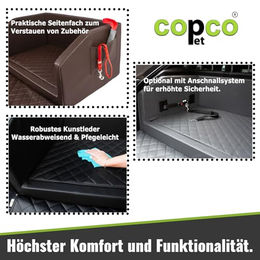 CopcoPet Hundereisebett Autositz aus Kunstleder wasserabweisend Braun – Bild 1 von 9