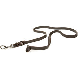 CopcoPet Hundeschleppleine aus Leder in Braun mit Chromkarabiner – Bild 1 von 5