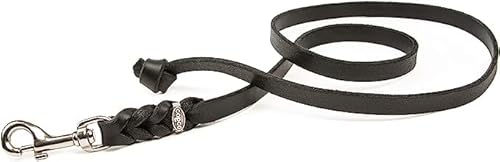 CopcoPet Hundeschleppleine aus Leder in Schwarz 1m - 1 m – Bild 1 von 4