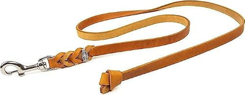 CopcoPet Leder Hundeleine aus Rindsleder für kleine mittelgroße und große Hunde bis 30 kg 1 m Braun - 1 m – Bild 1 von 4