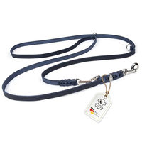 Produktbild von CopcoPet Leder Hundeleine Blau 5m Umhängeleine und Schleppleine für große Hunde - 5 m