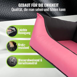 CopcoPet Orthopädisches Hundebett für kleine Hunde aus Kunstleder als Wendebett in Rosa/Grau 70 x 55 cm – Bild 1 von 6