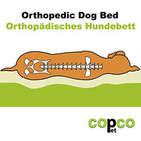 Produktbild von CopcoPet Orthopädisches Hundebett für kleine Hunde in Braun mit abnehmbarem Kunstleder Bezug 80 x 60cm