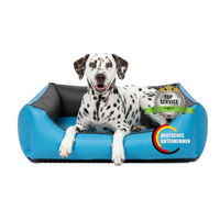 Produktbild von CopcoPet Orthopädisches Hundebett für mittelgroße Hunde aus Kunstleder als Wendebett in Türkis/Grau 90 x 70 cm
