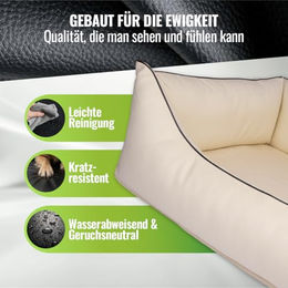 CopcoPet Orthopädisches Hundebett für mittelgroße Hunde aus Kunstleder in Beige 90 x 70 cm – Bild 1 von 7