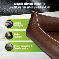 Produktbild von CopcoPet Orthopädisches Hundebett für mittelgroße Hunde aus Kunstleder in Braun 90 x 70 cm