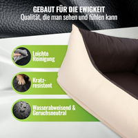 Produktbild von CopcoPet Orthopädisches Hundebett für mittelgroße Hunde aus Kunstleder in Braun/Beige 90 x 70 cm