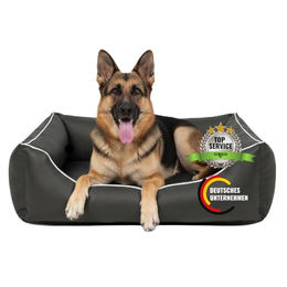 CopcoPet Orthopädisches Hundebett für mittelgroße Hunde aus Kunstleder in Grau 90 x 70 cm – Bild 1 von 8