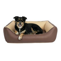 Produktbild von CopcoPet Orthopädisches Hundebett für mittelgroße Hunde aus Kunstleder in Mocca 90 x 70 cm