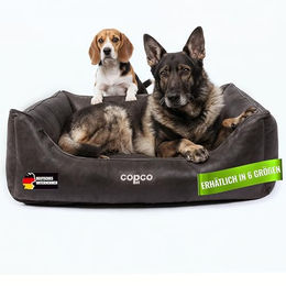 CopcoPet Orthopädisches Hundebett in Wildlederoptik aus Kunstleder Schwarz 100x80cm – Bild 1 von 5