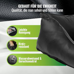 CopcoPet Orthopädisches Hundebett XXL für große Hunde aus Kunstleder Schwarz 125x100 cm – Bild 1 von 5