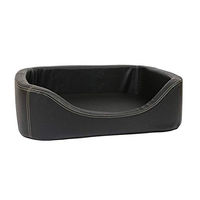 Produktbild von CopcoPet Orthopädisches Hundebett XXL in Schwarz aus Kunstleder mit abnehmbarem Bezug