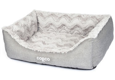 CopcoPet Pia Hundebett und Katzenbett Orthopädisch aus Plüsch Waschbar Braun Grau – Bild 1 von 7