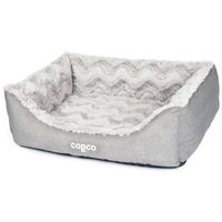 Produktbild von CopcoPet Pia Hundebett und Katzenbett Orthopädisch aus Plüsch Waschbar Braun Grau