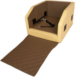 Produktbild von CopcoPet Rücksitz Autobett für Hunde aus Kunstleder in Braun oder Beige