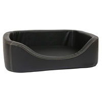 Produktbild von CopcoPet Stella Hundebett aus Kunstleder in Braun oder Schwarz Größe S