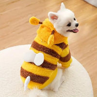 Produktbild von Corimori Bienenkostüm für Hund und Katze aus Fleece in Gelb-Schwarz mit Flügeln und Kapuze Größe XL