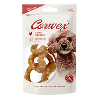 Produktbild von Corwex Belohnungssnack Feine Kringel Huhn mit Reis 70g Getreidefrei mit hohem Fleischanteil für Hunde