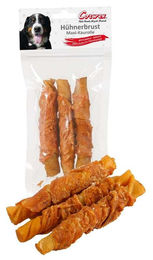 Produktbild von Corwex Hühnerbrust Maxi Kaurolle Hund Kausnack ohne Farb- und Aromastoffe sowie Konservierungsstoffe 150 g