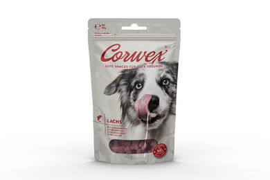 Produktbild von Corwex Hund Belohnungssnacks Soft Treats mit Lachs für sensitive Hunde 165g