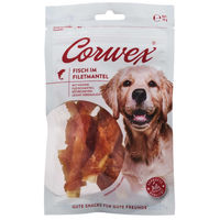 Produktbild von Corwex Hundesnack Fisch im Filetmantel 70g getreidefrei mit hohem Fleischanteil und Monoprotein - 12 x 70 g
