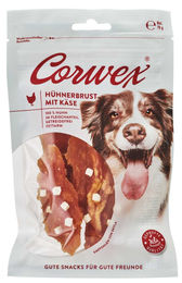 Corwex Hundesnack Hühnerbrust mit Käse 70g getreidefrei mit hohem Fleischanteil und Monoprotein - 70 g – Bild 1 von 3