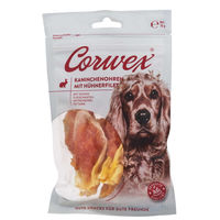 Produktbild von Corwex Hundesnack Kaninchenohren mit Hühnerfilet 70g getreidefrei mit hohem Fleischanteil - 70 g
