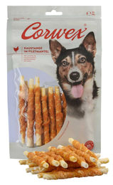 Corwex Kausnack Kaustange im Filetmantel Huhn und Büffel Getreidefrei für Hunde 200g - 5 x 200 g – Bild 1 von 4