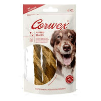 Produktbild von Corwex Puffed Braids Hundesnack Ente & Lachs 50g Sensitive