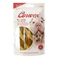 Produktbild von Corwex Puffed Braids Hundesnack Huhn & Ente 50g Sensitive ohne Rohhaut