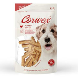 Corwex Puffed Sticks Huhn Hundesnack mit hohem Fleischanteil Monoprotein Sensitive 50g – Bild 1 von 5