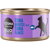 Produktbild von Cosma DUO Layer Katzen Nassfutter Adult Thunfischmousse mit Thunfischstückchen 6 x 70 g - 6 x 70 g