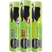 Produktbild von Cosma Gefriergetrocknete Snackies Mixpaket für Katzen mit Huhn, Ente, Rind und Fisch 46 g