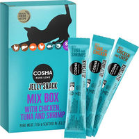 Produktbild von Cosma Jelly Snack Mixpaket 2 für Katzen mit Huhn, Thunfisch und Lachs 24 x 14 g - 24 x 14 g