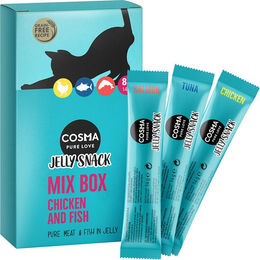 Produktbild von Cosma Jelly Snack Mixpaket für Katzen Huhn Thunfisch Lachs 24 x 14 g - 24 x 14 g