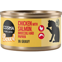 Produktbild von Cosma Katzen Nassfutter Adult Hühnchenbrust mit Lachs Stückchen in Sauce 6 x 80 g - 6 x 80 g
