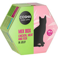 Produktbild von Cosma Katzen Nassfutter Mix Box mit Stückchen in Gelee für adulte Katzen 14 x 85 g - 14 x 85 g