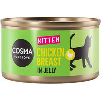 Produktbild von Cosma Kitten Nassfutter Hühnchenbrust Stückchen in Gelee Monoprotein 24 x 85 g - 24 x 85 g