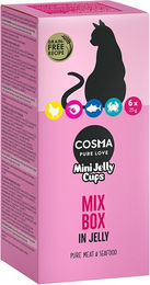 Produktbild von Cosma Mini Jelly Cups Mix Huhn und Thunfisch Katzen Leckerli 24 x 25 g - 24 x 25 g