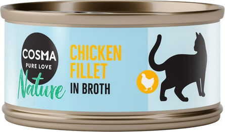 Produktbild von Cosma Nature Katzen Nassfutter Hühnchenfilet Stückchen in Sauce für erwachsene Katzen 6 x 70 g