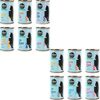 Produktbild von Cosma Nature Katzen Nassfutter Mixpaket 12 x 140 g mit Stückchen in Sauce für erwachsene Katzen, 12 Sorten mit Thunfisch, Huhn und Fisch, hoher Fleischanteil, ohne Konservierungsstoffe