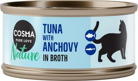 Produktbild von Cosma Nature Katzenfutter Adult Thunfisch mit ganzen Sardellen in Sauce 6 x 70 g