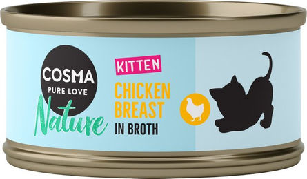 Produktbild von Cosma Nature Kitten Katzenfutter Huhn und Fisch Stückchen in Sauce 6 x 70 g Monoprotein - 6 x 70 g