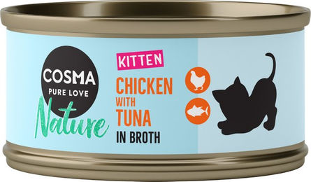 Produktbild von Cosma Nature Kitten Katzenfutter Huhn und Thunfisch Stückchen in Sauce 6 x 70 g - 6 x 70 g