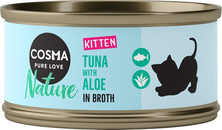 Produktbild von Cosma Nature Kitten Katzenfutter Thunfisch mit Aloe Vera Stückchen in Sauce 6 x 70 g - 6 x 70 g