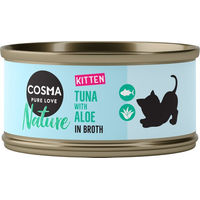 Produktbild von Cosma Nature Kitten Katzenfutter Thunfisch mit Aloe Vera Stückchen in Sauce 6 x 70 g - 6 x 70 g