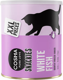 Produktbild von Cosma Snackies XXL Maxi Tube Gefriergetrocknete Katzen-Snacks Weißfisch 3 x 330 g - 3 x 110 g