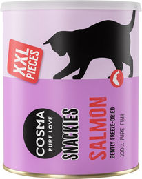 Produktbild von Cosma Snackies XXL Maxi Tube Gefriergetrocknete Leckerlis Lachs 450 g Sparpaket - 3 x 150 g