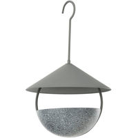 Produktbild von COSTWAY 2-in-1 Vogelfutterspender und Vogelhaus aus Metall in Grau zum Aufhängen