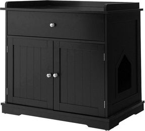 COSTWAY 3in1 Katzenschrank als Katzenhaus und Beistelltisch mit Schublade und Tür – Bild 1 von 1